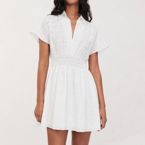 Zara White Eyelet Mini Dress